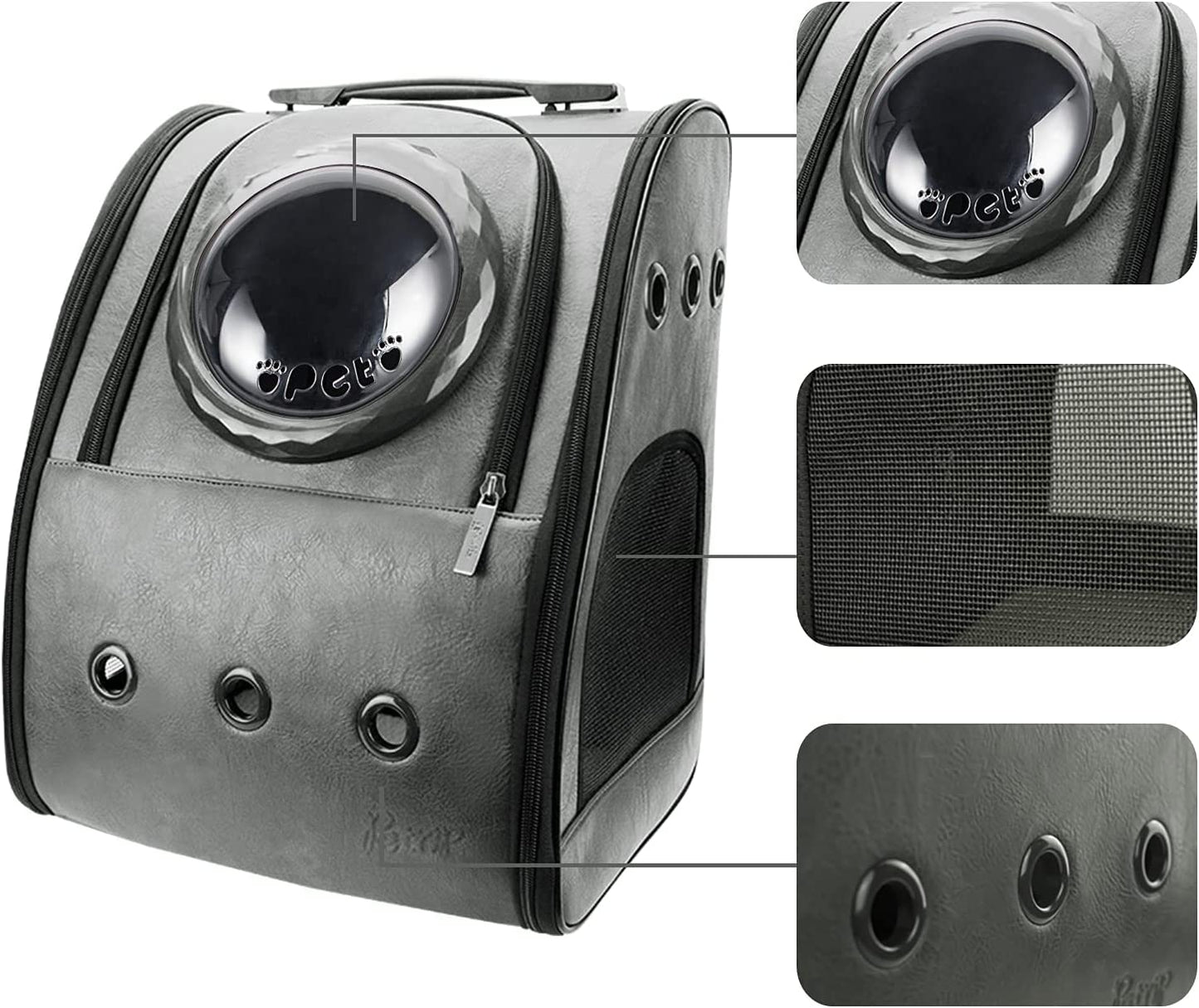 Expandable Pet Backpack Carrier for Cats and Small Dogs up to 20 lbs, Featuring Enhanced Ventilation, Safety Straps, and Airline Approval