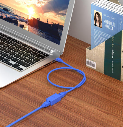 RJ45 Ethernet Coupler - Female to Female Connector for Cat7/Cat6/Cat5E/Cat5 (Pack of 5, Blue)