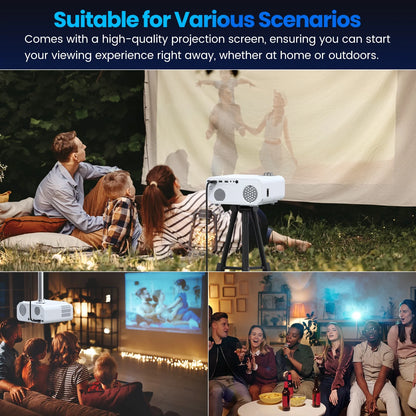 Native 1080P Projector with WiFi and Bluetooth Support, 4K Compatibility, 100,000 Hours Lamp Life