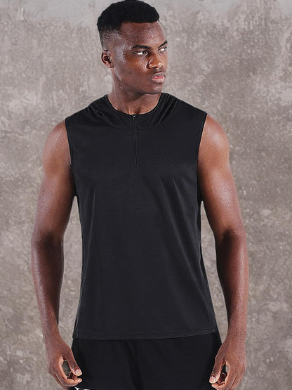 Men'S Running Tank Tops 3 Pack Sleeveless Workout Athletic Shirts with Hoods
