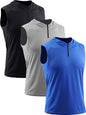 Men'S Running Tank Tops 3 Pack Sleeveless Workout Athletic Shirts with Hoods