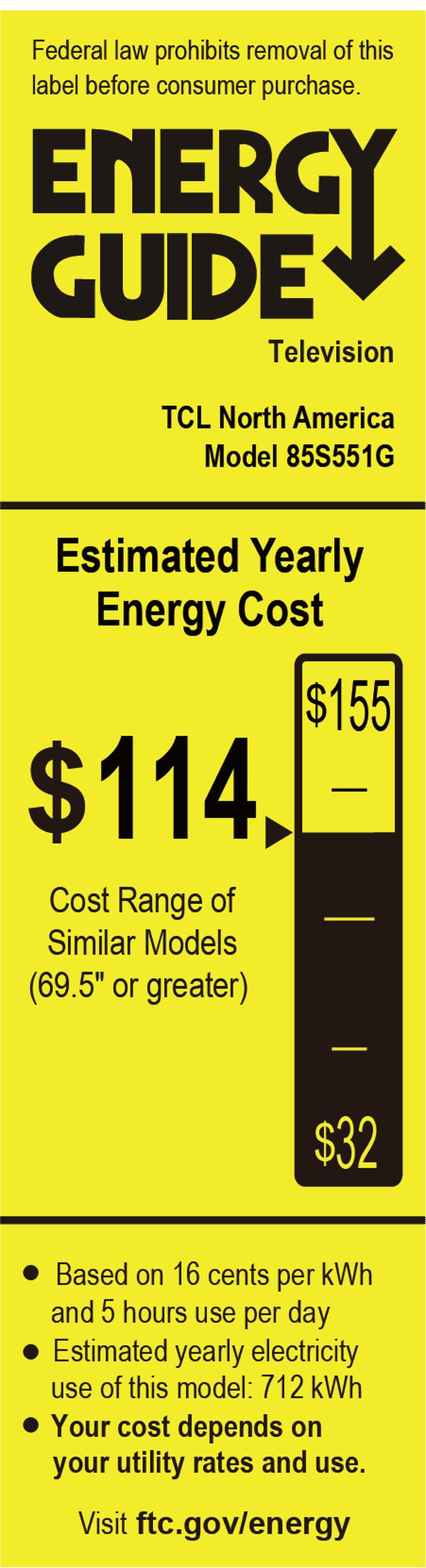 85-Inch Class S5 (85S551G) 4K UHD HDR LED Smart TV with Google TV - New Model 2024