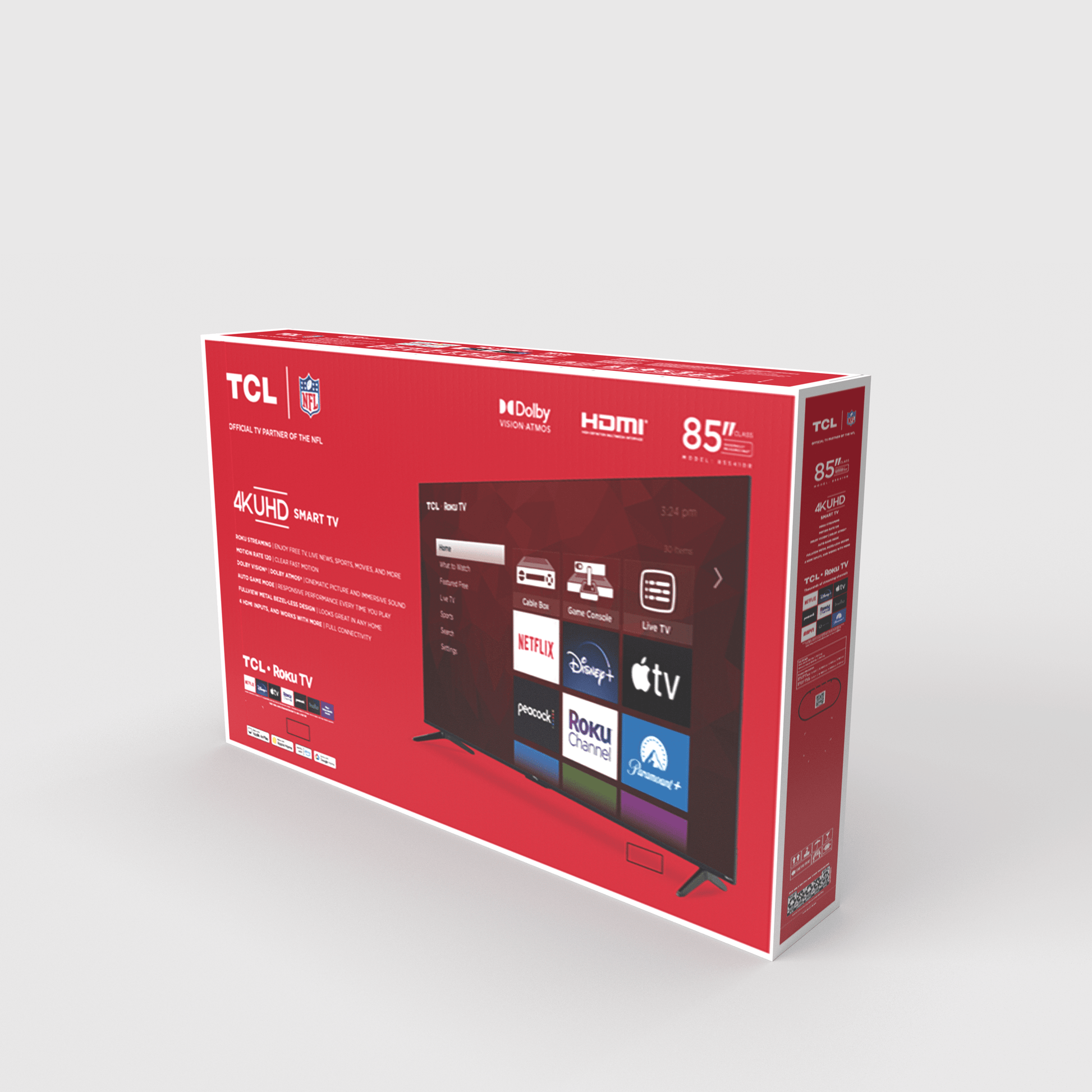 85-Inch Class S4 (85S410R) 4K UHD HDR LED Smart Television with Roku TV Integration