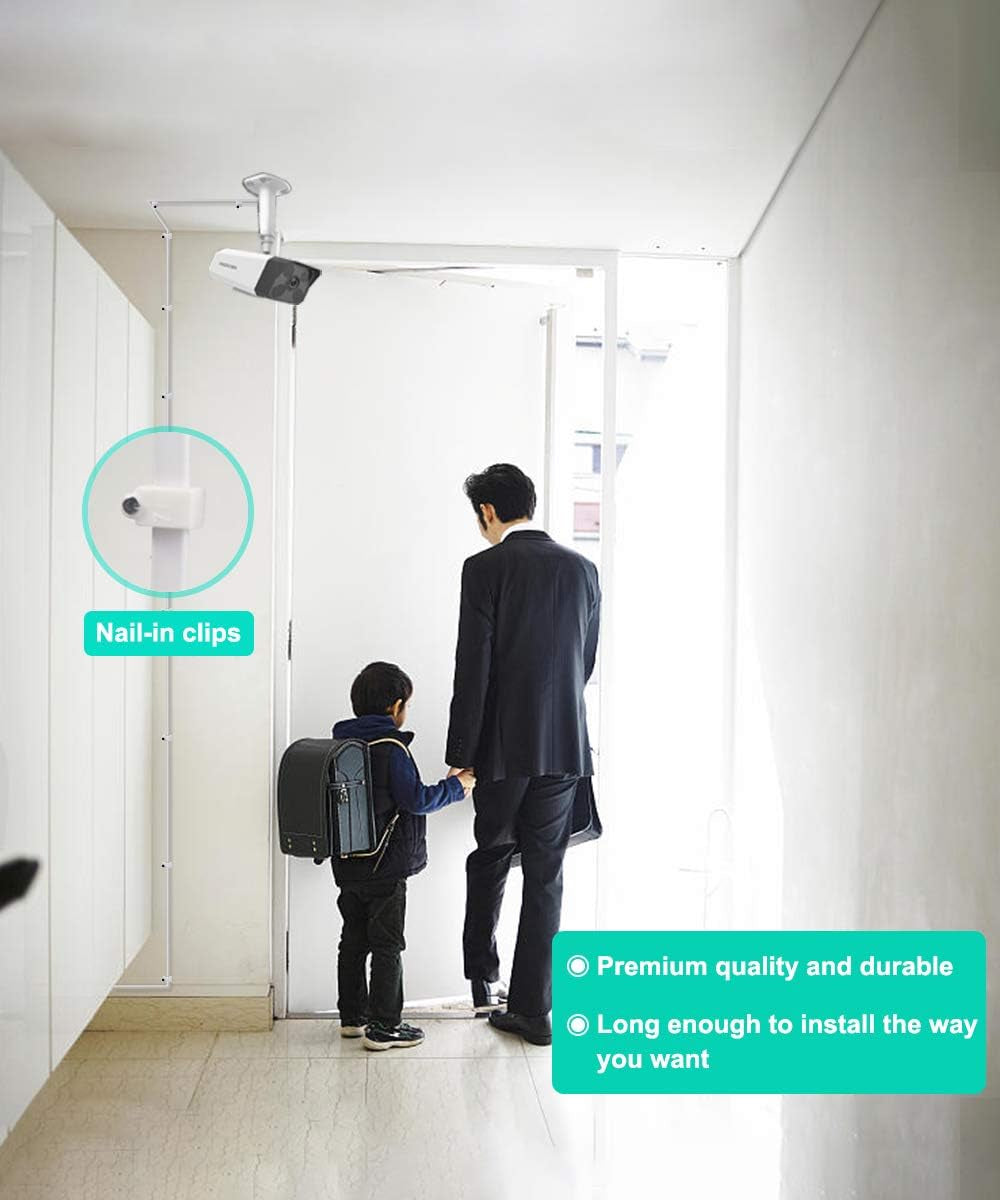 30Ft 12V DC Extension Cable 2Pack,Power Supply Extension Cord 2.1Mm X 5.5Mm 5521 12V DC Adapter Flat Female to Male Extender Wire 24V for Eufy E330,TP Link Tapo Camera C200,C520WS,C510W,C310