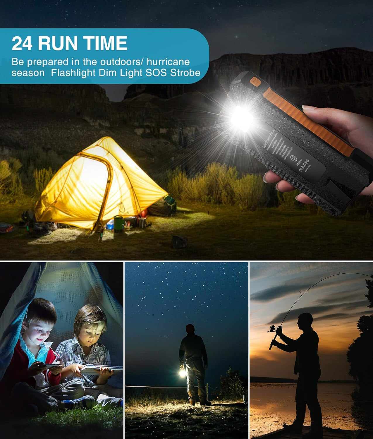 2-Pack 26800mAh Solar Power Bank with Dual USB Fast Charging and LED Flashlights - Portable External Battery Pack for Outdoor Camping