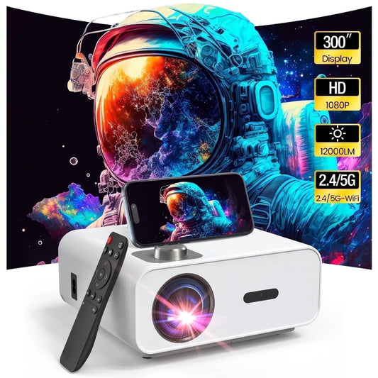 Native 1080P Projector with WiFi and Bluetooth Support, 4K Compatibility, 100,000 Hours Lamp Life