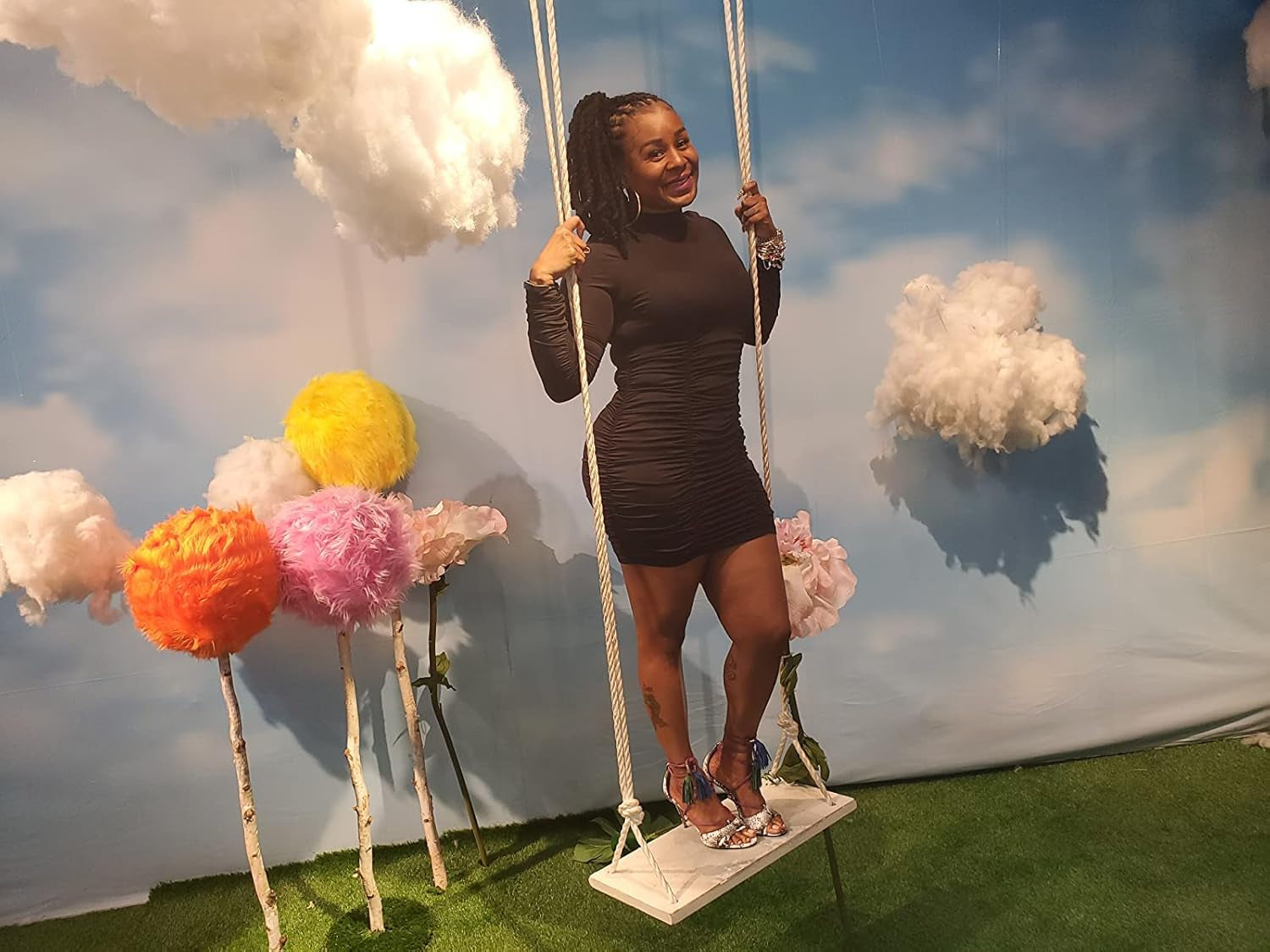 Women's Elegant Stand Neck Long Sleeve Ruched Bodycon Mini Dress for Evening Events