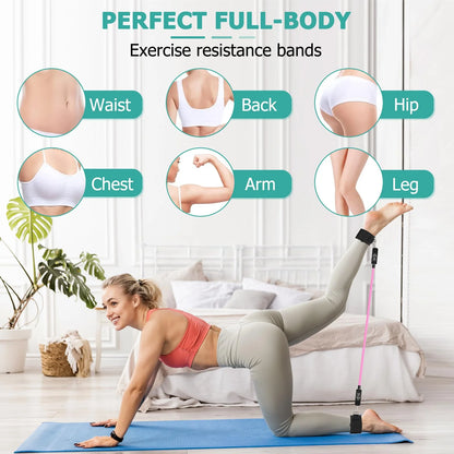 Pilates Bar Kit with Resistance Bands,Pilates Bar with Stackable Bands Workout Equipment for Legs,Hip,Waist and Arm,Exercise Fitness Equipment for Women & Men Home Gym Yoga Pilates