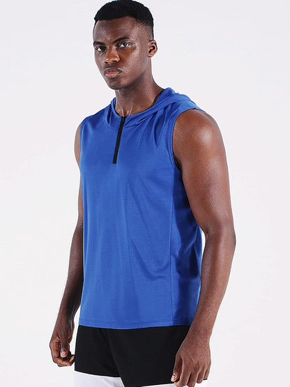 Men'S Running Tank Tops 3 Pack Sleeveless Workout Athletic Shirts with Hoods