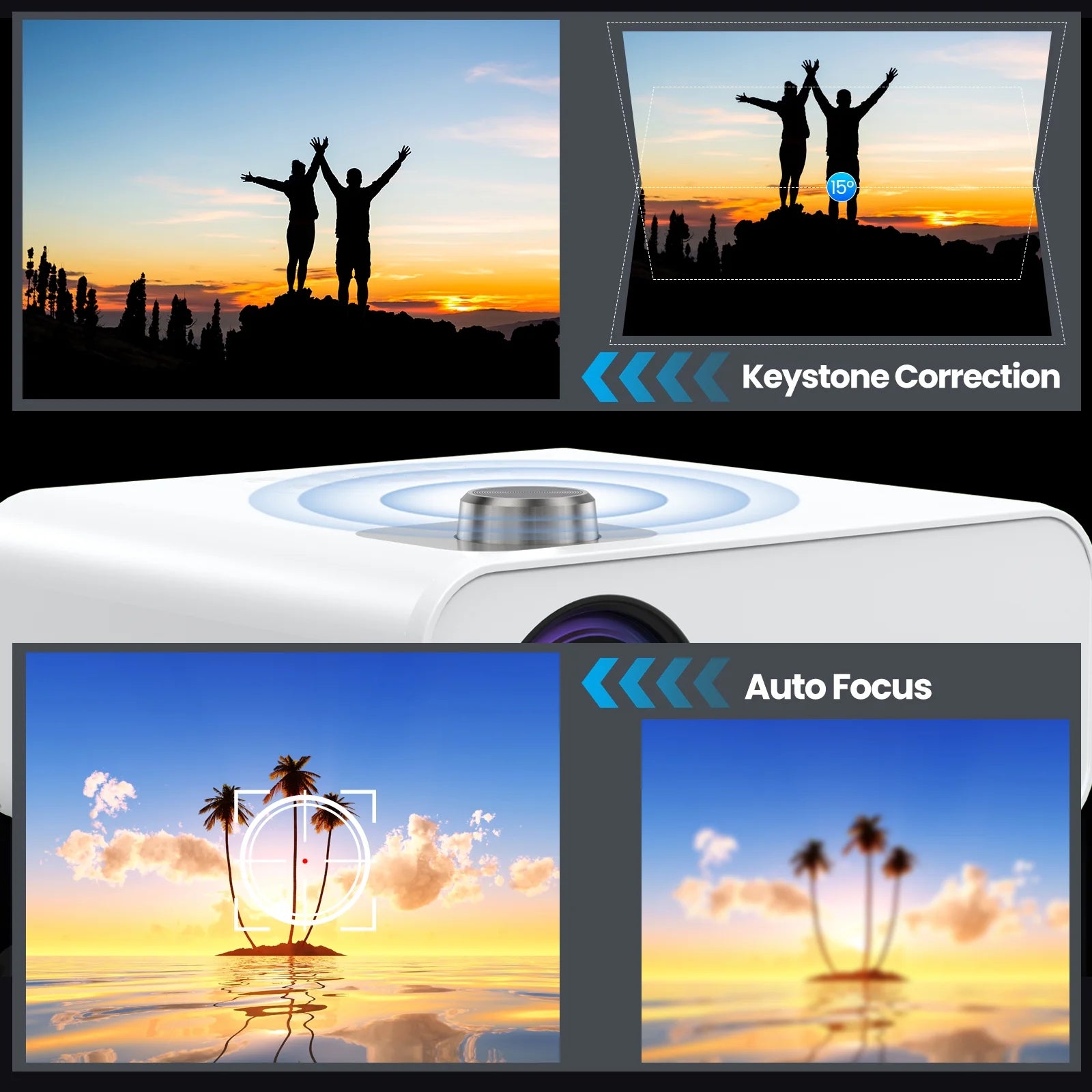 Native 1080P Projector with WiFi and Bluetooth Support, 4K Compatibility, 100,000 Hours Lamp Life