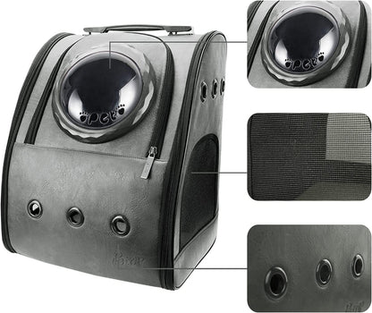 Expandable Pet Backpack Carrier for Cats and Small Dogs up to 20 lbs, Featuring Enhanced Ventilation, Safety Straps, and Airline Approval