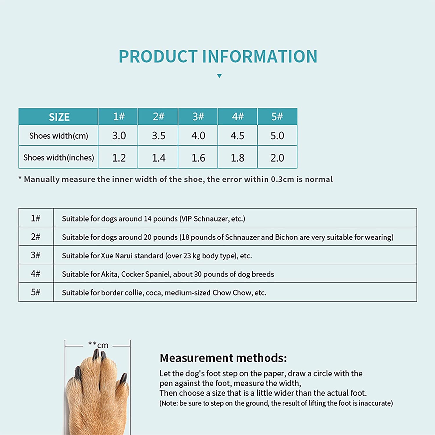 Dog Hiking Booties - Breathable Paw Protectors with Anti-Slip Rugged Sole for Small to Medium Dogs, Blue, Size 4 (Pack of 4)