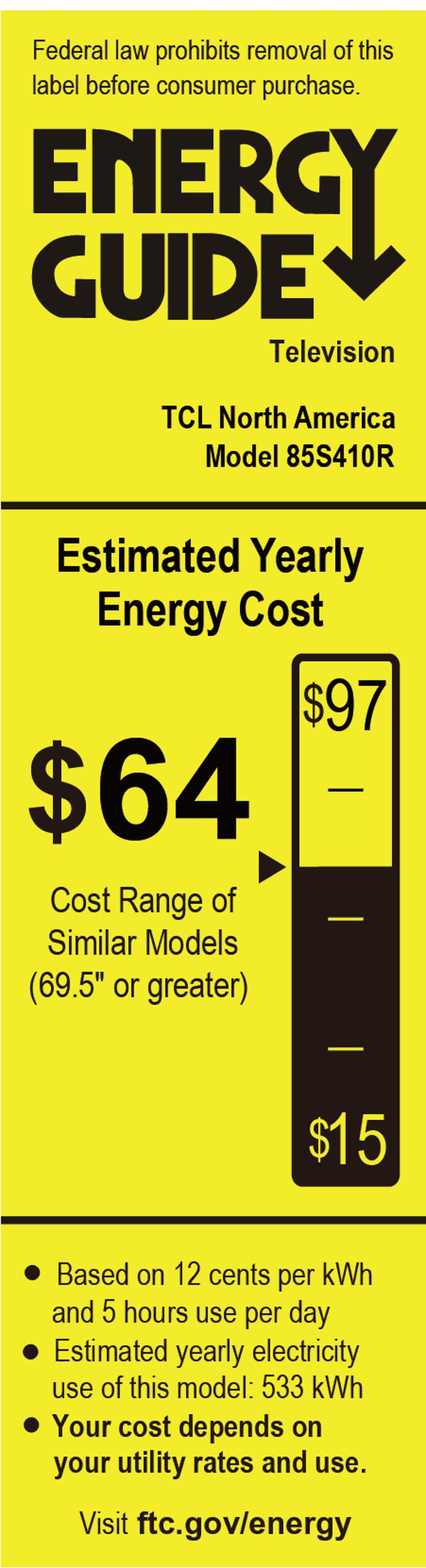 85-Inch Class S4 (85S410R) 4K UHD HDR LED Smart Television with Roku TV Integration
