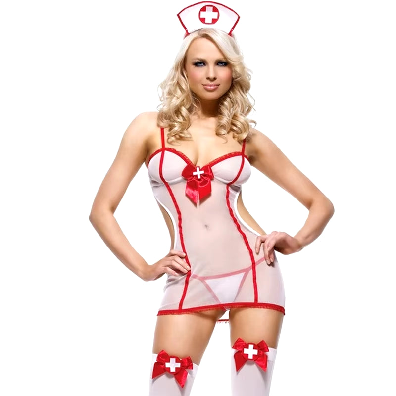 Elegant Nurse-Inspired Lingerie Set for Role Play and Cosplay