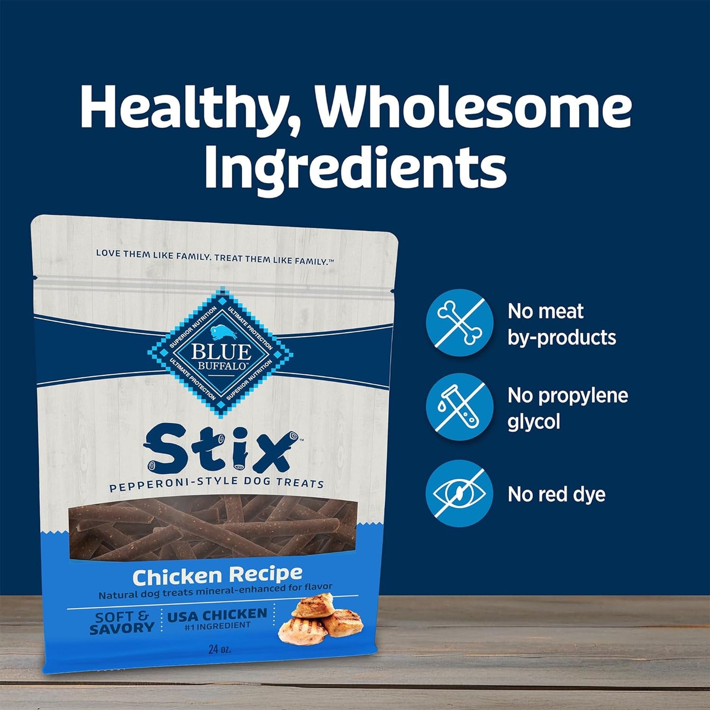Stix Natural Soft-Moist Dog Treats - Chicken Recipe, 24 oz Bag