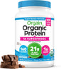 Organic Vegan Protein Powder + 50 Superfoods, Creamy Chocolate Fudge - 21G Plant Based Protein, Gluten Free, Dairy Free, Lactose Free, Soy Free, No Sugar Added, Kosher, B Vitamins - 2.02Lb