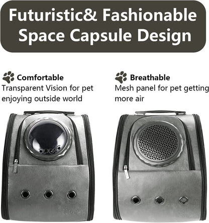 Expandable Pet Backpack Carrier for Cats and Small Dogs up to 20 lbs, Featuring Enhanced Ventilation, Safety Straps, and Airline Approval